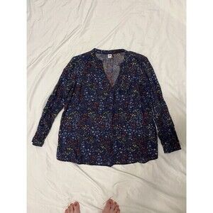 Old Navy Medium Lightweight Chambray Floral Denim‎ Shirt